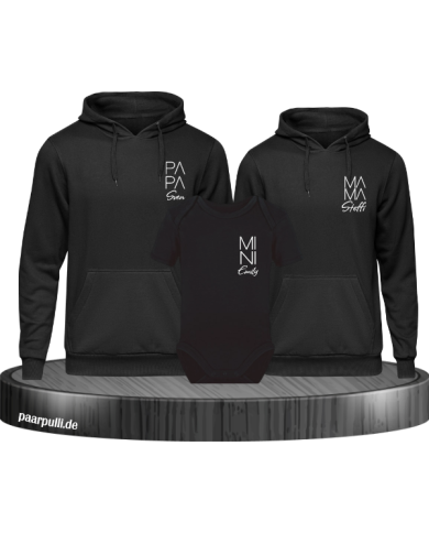 Papa Mama Mini 3er Set mit Body in Schwarz Papa Mama Mini 3er Set mit Body in Schwarz