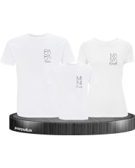 Papa Mama Mini Wunschname 3er Set Familienlook T-Shirts