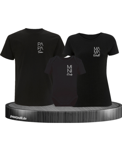 Papa Mama Mini 3er Set in Schwarz Papa Mama Mini 3er Set in Schwarz