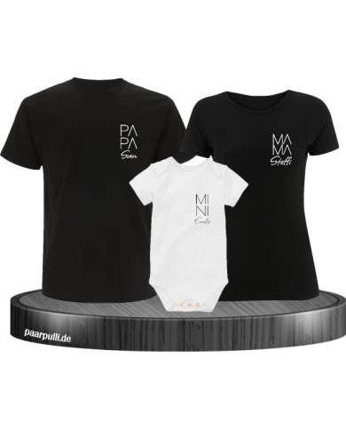 Papa Mama Mini 3er Set in Schwarz-Weiß Papa Mama Mini 3er Set in Schwarz-Weiß
