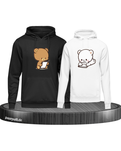 Milk and Mocha Hoodies in Schwarz-Weiß Milk and Mocha Hoodies in Schwarz-Weiß