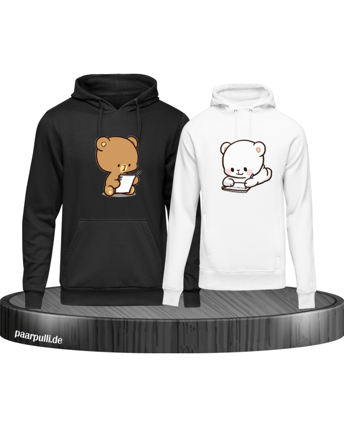 Milk and Mocha Hoodies in Schwarz-Weiß