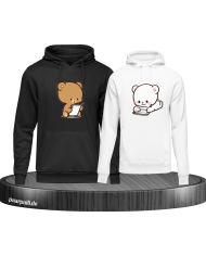 Milk and Mocha Hoodies in Schwarz-Weiß