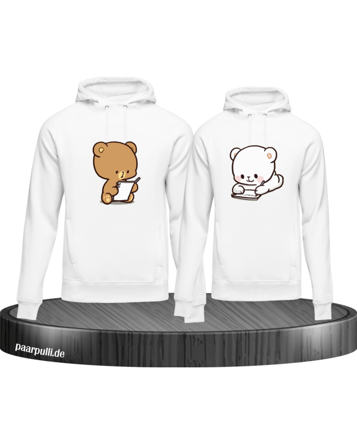 Milk and Mocha Hoodies in Weiß