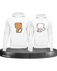 Milk and Mocha Hoodies in Weiß
