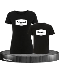 The Original The Remix mit Wunschdatum Mutter und Kind T-Shirt Set
