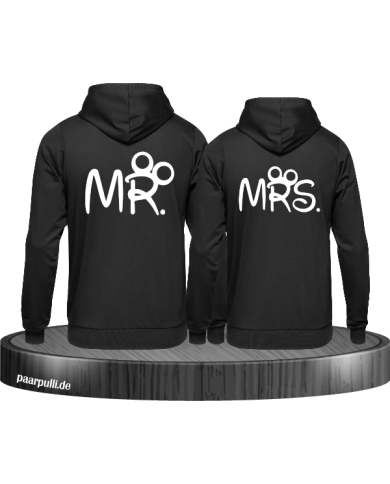 Mr and Mrs pärchen set schwarz