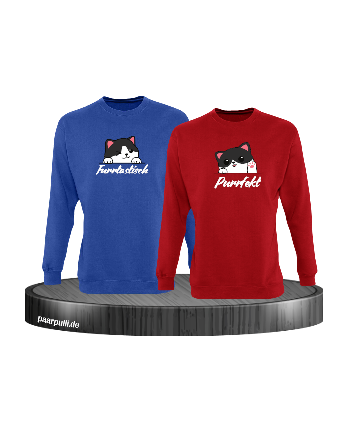 Furrtastisch und Purrfekt Set blau-rot