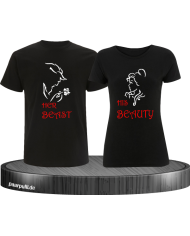 Beast und Beauty Skizze Partner Look T-Shirt Set