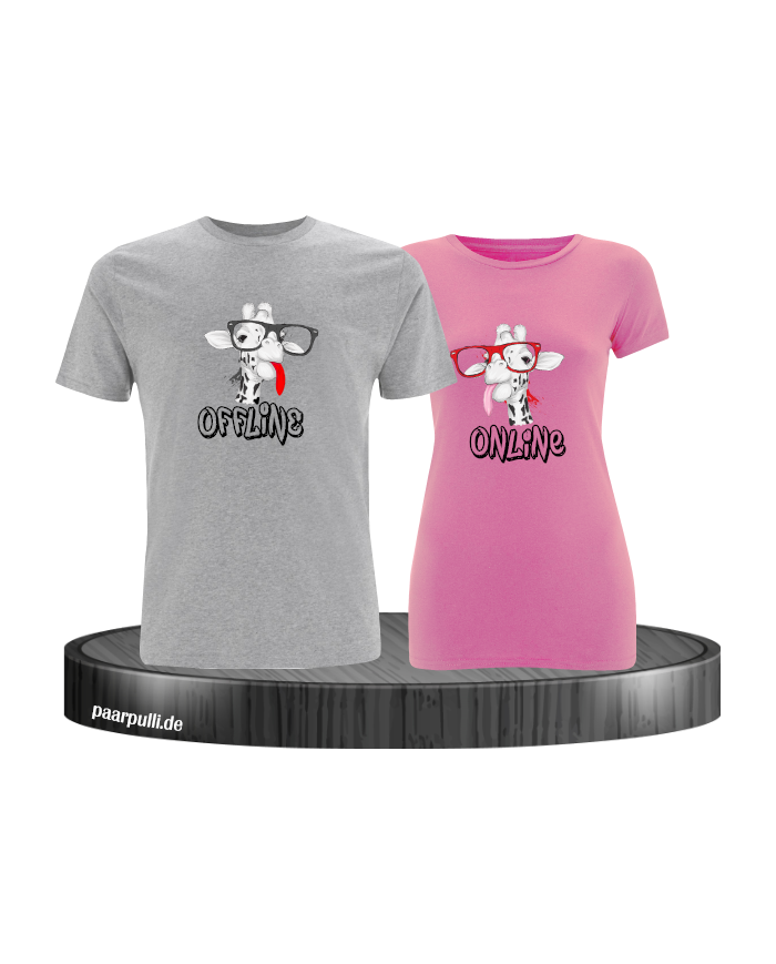 Offline Online Giraffen Set grau-rosa