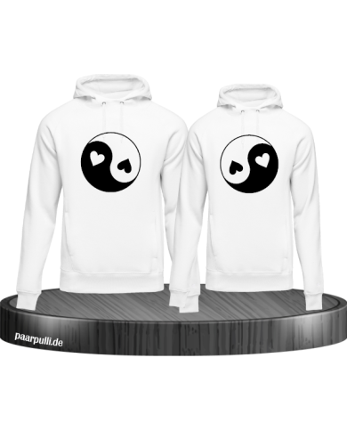 Yin und Yang mit Herz Set weiß Yin und Yang mit Herz Set weiß