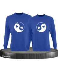 Yin und Yang mit Herz Set blau