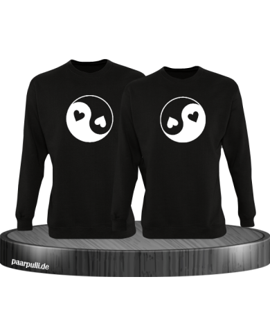 Yin und Yang mit Herz Set schwarz Yin und Yang mit Herz Set schwarz