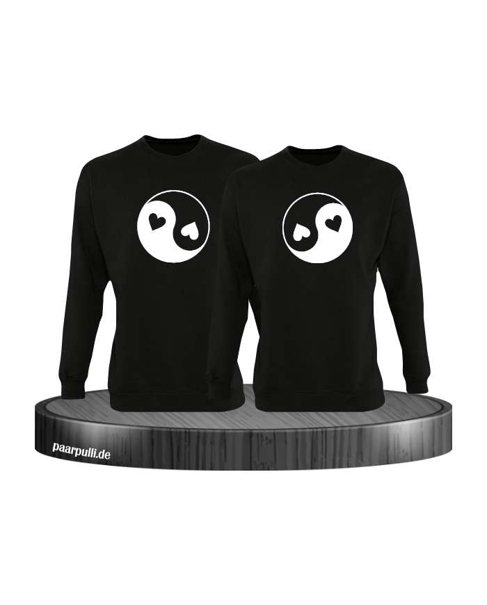 Yin und Yang mit Herz Set schwarz