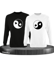 Yin und Yang mit Herz Set schwarz-weiß