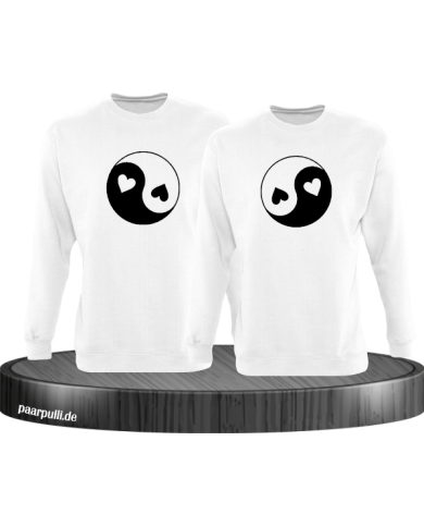 Yin und Yang mit Herz Set weiß Yin und Yang mit Herz Set weiß