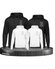 Papa Mama Mini Wunschname schwarz-weiß