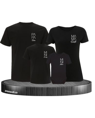 Papa Mama Mini Wunschname schwarz