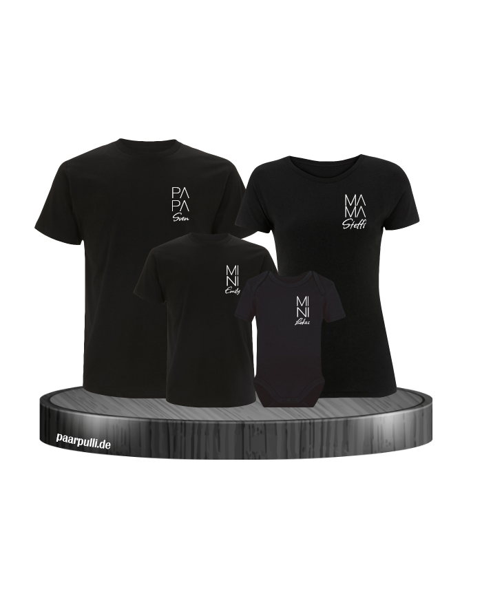 Papa Mama Mini Wunschname schwarz