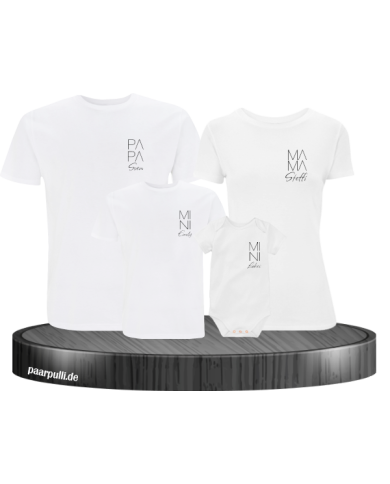Papa Mama Mini Wunschname weiß