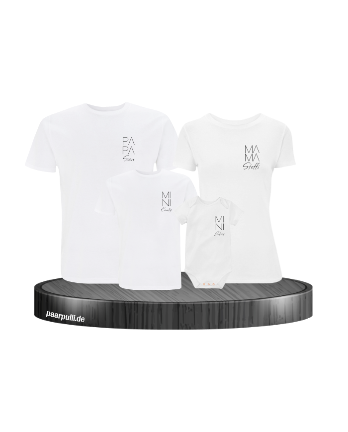 Papa Mama Mini Wunschname weiß