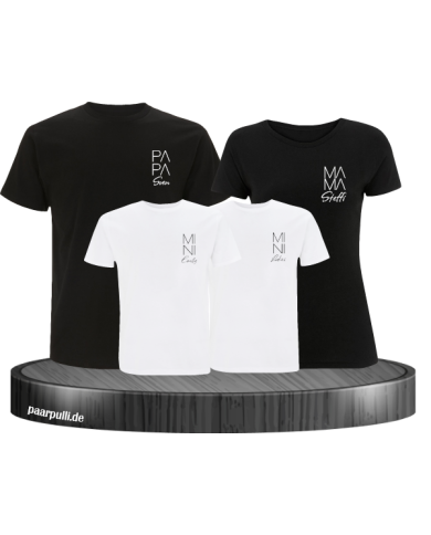 Papa Mama Mini Wunschname schwarz-weiß