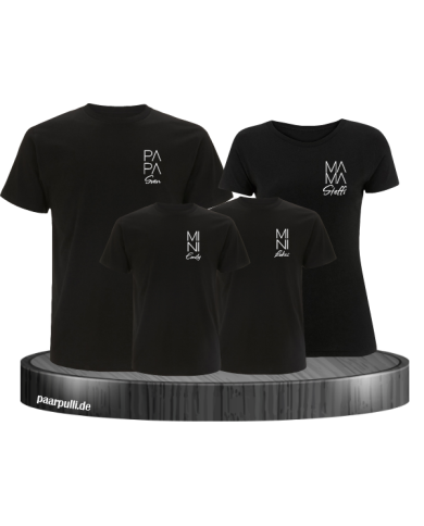 Papa Mama Mini Wunschname schwarz