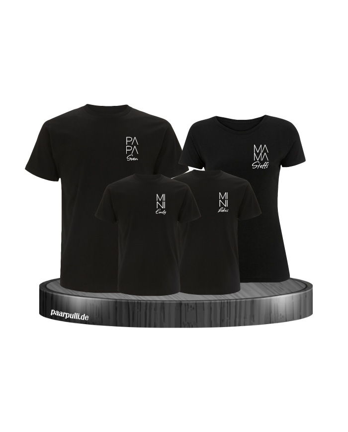 Papa Mama Mini Wunschname schwarz