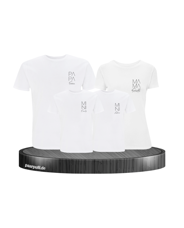 Papa Mama Mini Wunschname weiß