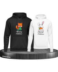 Bunny and Carrot Catcher schwarz-weiß