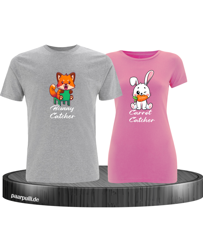 Bunny and Carrot Catcher grau-rosa