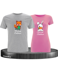 Bunny and Carrot Catcher grau-rosa