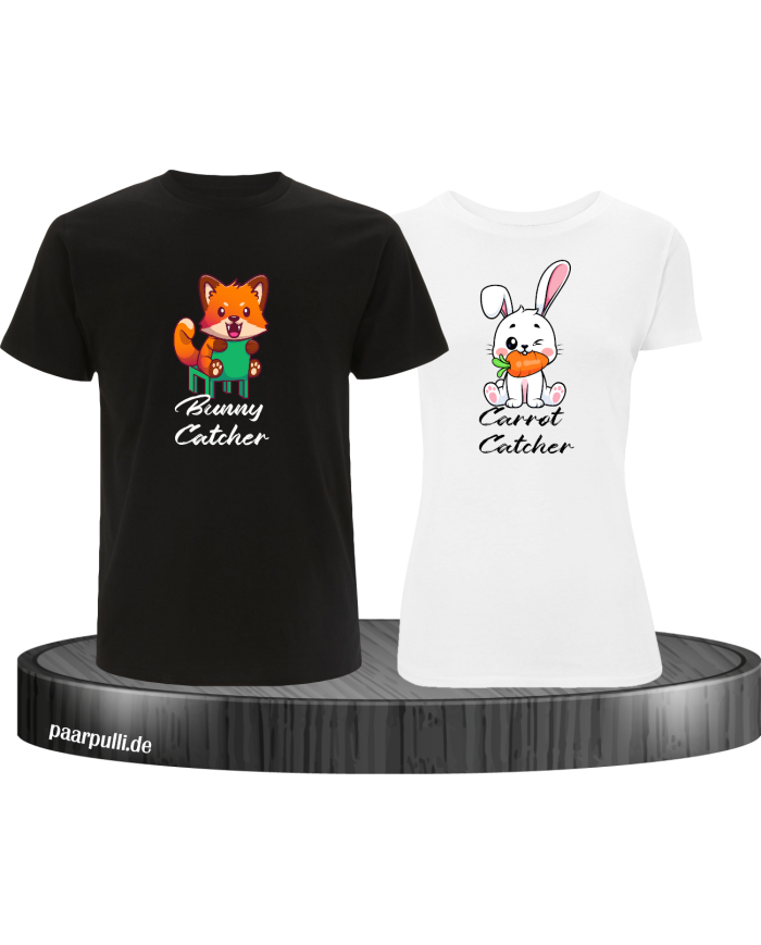 Bunny and Carrot Catcher schwarz-weiß