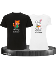 Bunny and Carrot Catcher schwarz-weiß