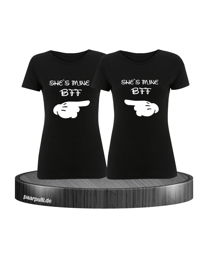 She´s mine Best Friend T-Shirt Set - Beste Freunde T-Shirt schwarz