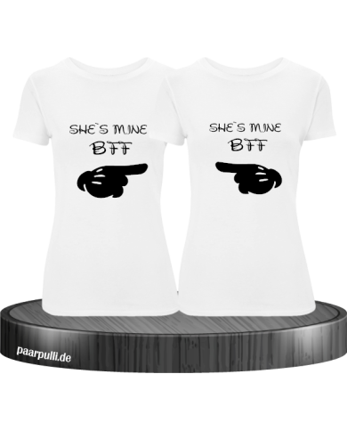 She´s mine Best Friend T-Shirt Set - Beste Freunde T-Shirt in Weiß
