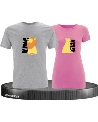 King Queen Löwen Set grau-rosa King Queen Löwen Set grau-rosa