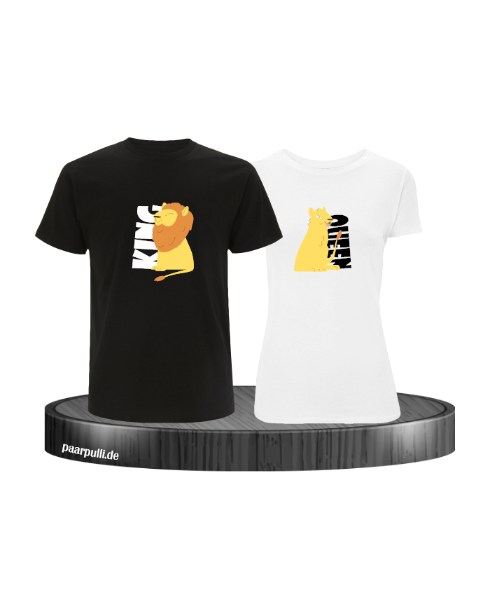 King Queen Löwen Set schwarz-weiß