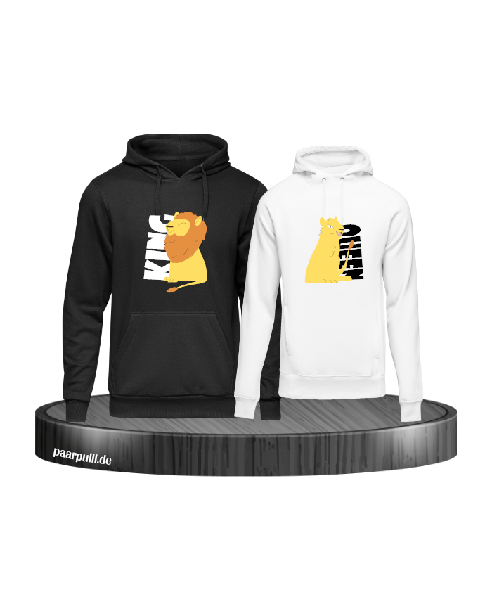 King Queen Löwen schwarz-weiß