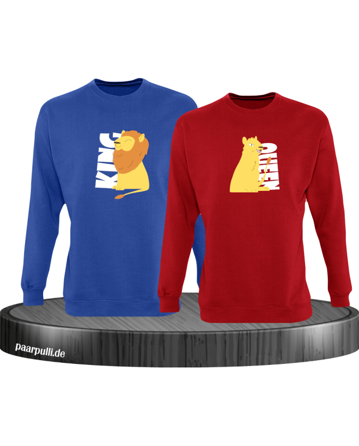 King Queen Löwen Set blau-rot