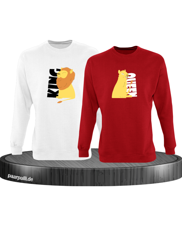 King Queen Löwen Set weiß-rot