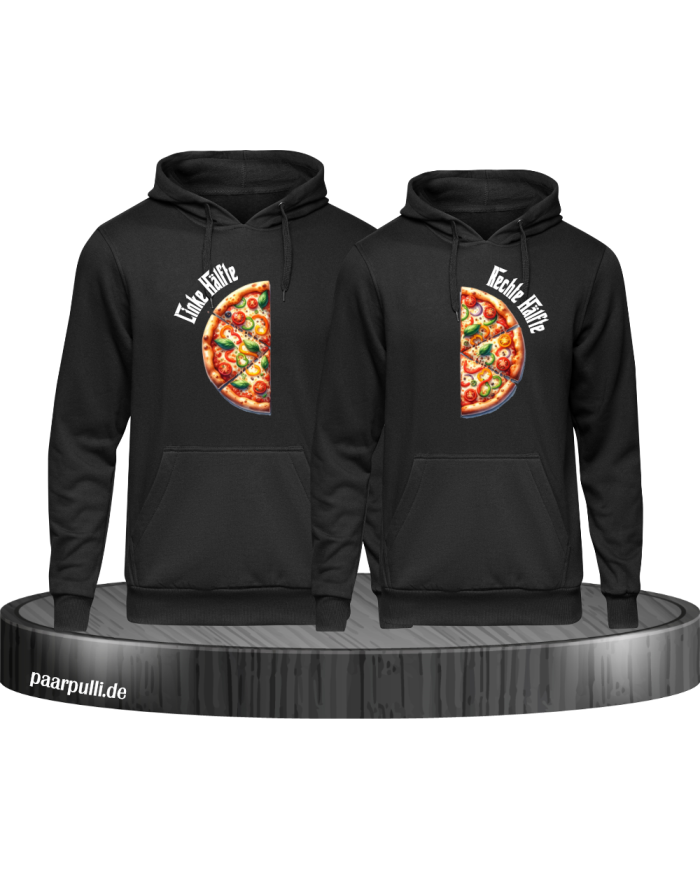 Pizza-Hälften schwarz
