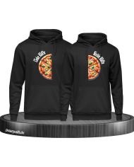 Pizza-Hälften schwarz