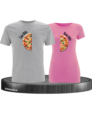 Pizza-Hälften grau-rosa Pizza-Hälften grau-rosa