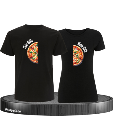 Pizza-Hälften schwarz Pizza-Hälften schwarz