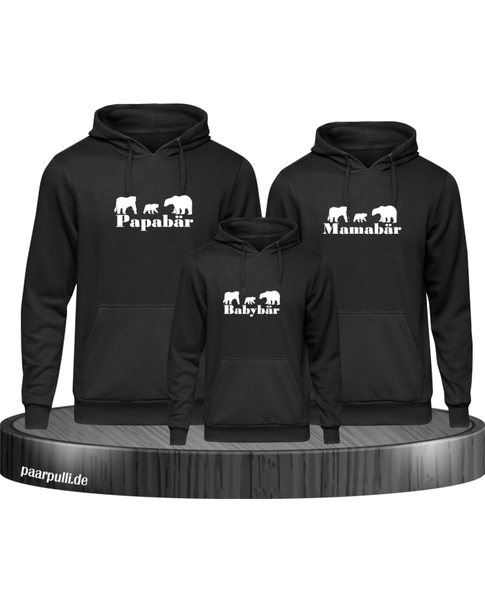 Bärenfamilie 3er Set schwarz