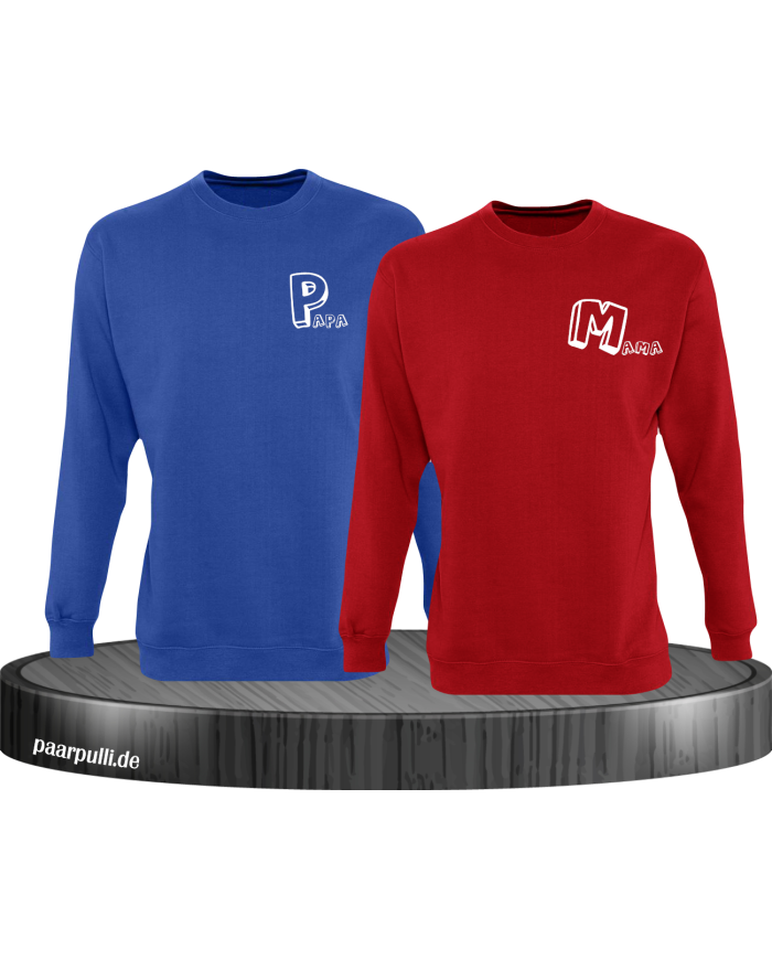 Mama Papa Set blau-rot