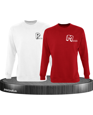 Mama Papa Set weiß-rot Mama Papa Set weiß-rot