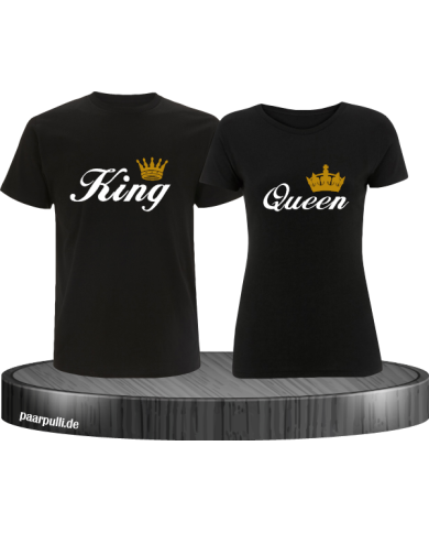 King Queen Partnerlook T-Shirt schwarz