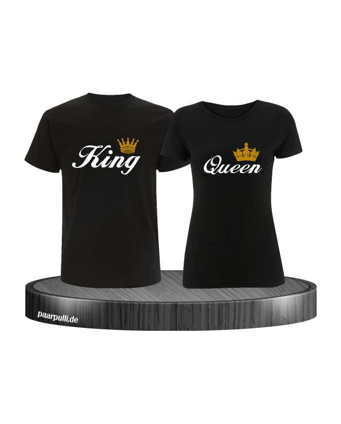 King Queen Partnerlook T-Shirt schwarz